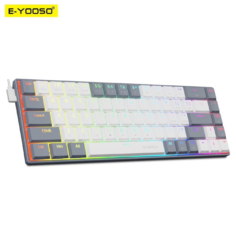 E-YOOSO A68 RGB Mini Slim USB  - Pc Gaming Pink 评论和价格