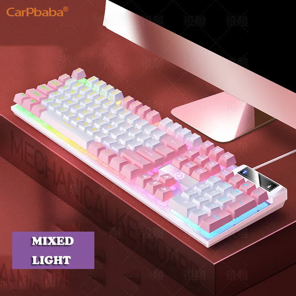 Carpbaba K500 104 Key USB Wire - Pc Gaming Pink 评论和价格