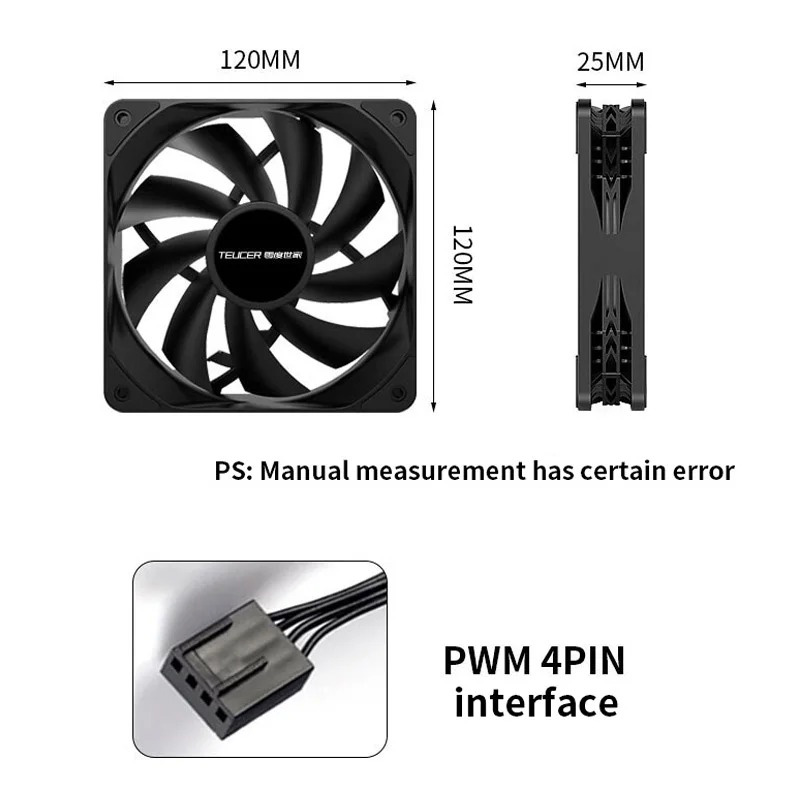 Teucer 12cm Chassis Fan PWM Co - Pc Water Cooling 评论和价格